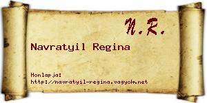 Navratyil Regina névjegykártya